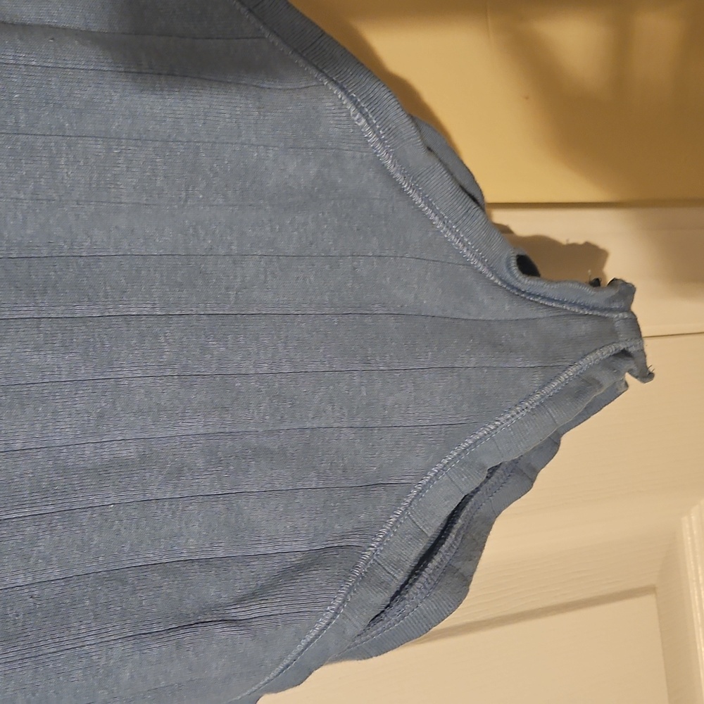 Free People Blue Ribbed Bodysuit - Picture 4 of 7